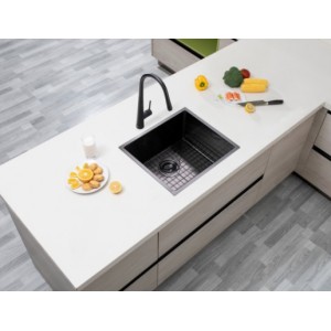 Aqu Gun Metal Handmade Kitchen Sink 500*440*230